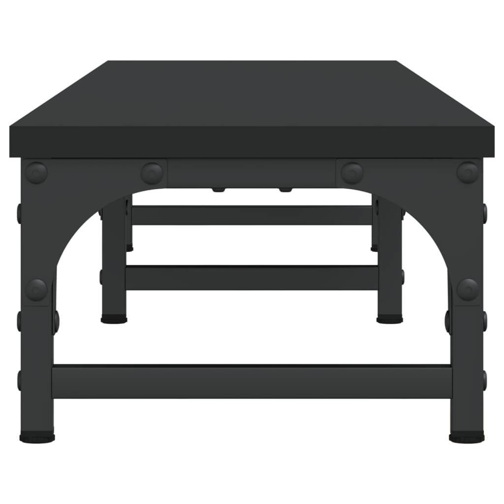 Supporto per monitor da tavolo mobile da scrivania 105 x 23 x 155 cm in legno ingegnerizzato nero 02_0044855