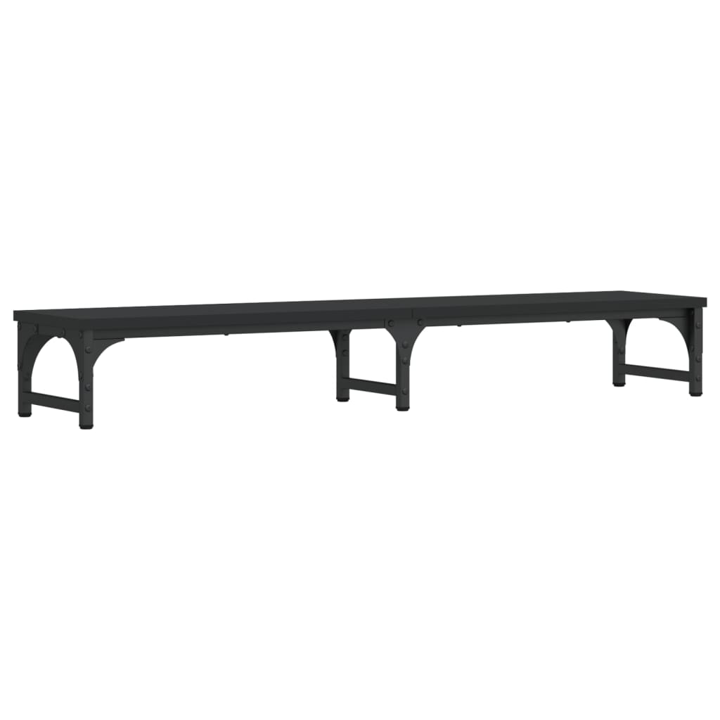 Supporto per monitor da tavolo mobile da scrivania 105 x 23 x 155 cm in legno ingegnerizzato nero 02_0044855