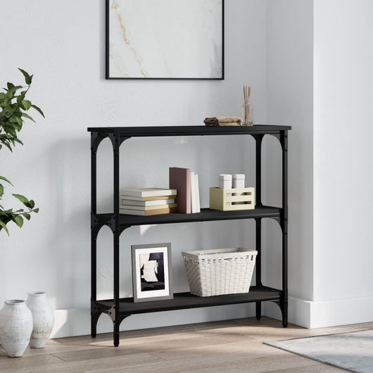 Tavolino Consolle-Tavolino da soggiorno-Tavolo Nero 75x22,5x75 cm in Legno Multistrato
