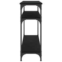 Tavolino Consolle Nero 100x29x75 cm in Legno Multistrato 834035