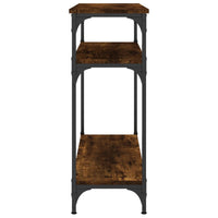 Tavolino Consolle Rovere Fumo 75x29x75 cm in Legno Multistrato 834042