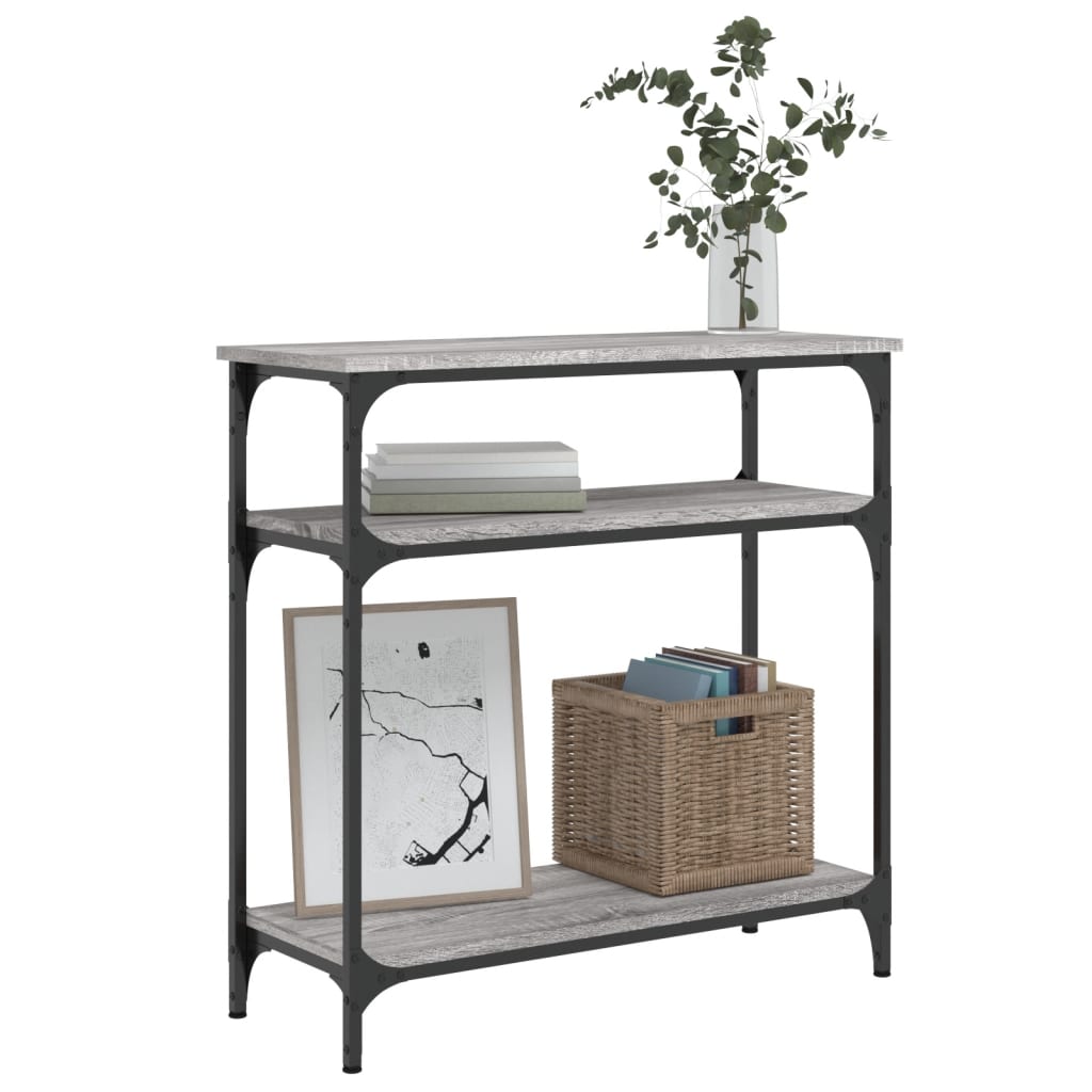 Tavolino Consolle-Tavolino da soggiorno-Tavolo Grigio Sonoma 75x29x75cm in Legno Multistrato