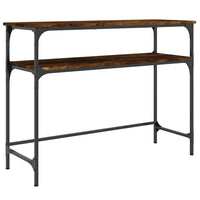 Tavolino Consolle-Tavolino da soggiorno-Tavolo Rovere Fumo 100x35,5x75cm Legno Multistrato