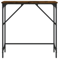 Tavolino Consolle Rovere Fumo 75x32x75 cm in Legno Multistrato 834062