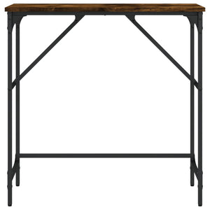 Tavolino Consolle Rovere Fumo 75x32x75 cm in Legno Multistrato 834062