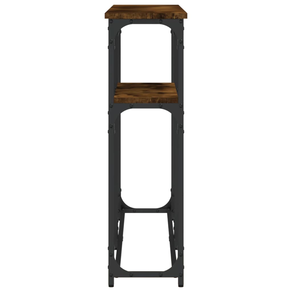 Tavolino Consolle-Tavolino da soggiorno-Tavolo Rovere Fumo 145x22,5x75 cm Legno Multistrato