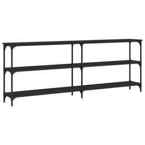 Tavolino Consolle Nero 200x29x75 cm in Legno Multistrato 834110