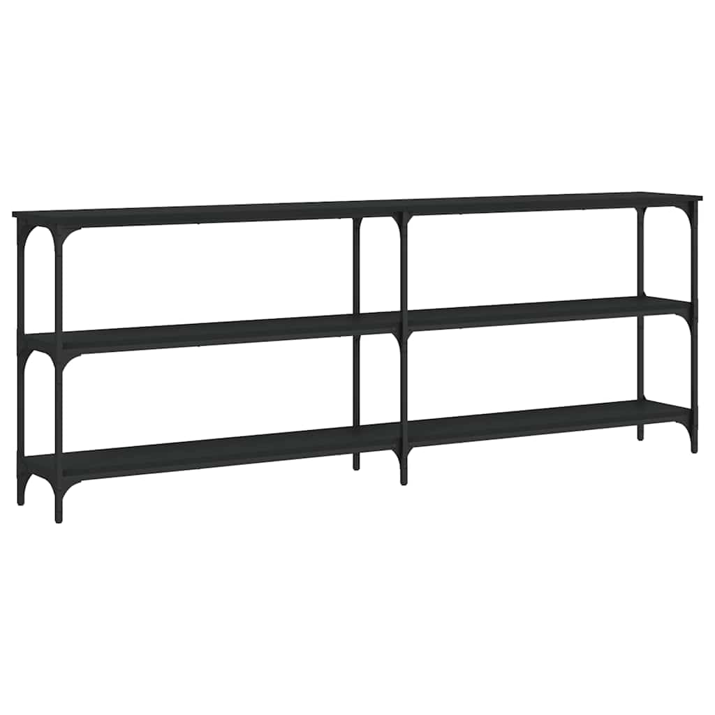 Tavolino Consolle-Tavolino da soggiorno-Tavolino da Salotto Nero 200x29x75 cm in Legno Multistrato