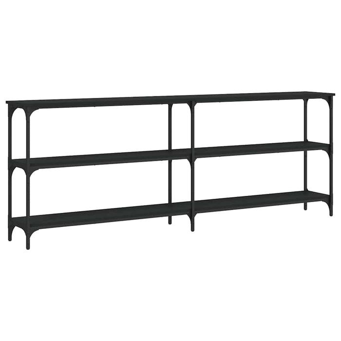 Tavolino Consolle-Tavolino da soggiorno-Tavolino da Salotto Nero 200x29x75 cm in Legno Multistrato