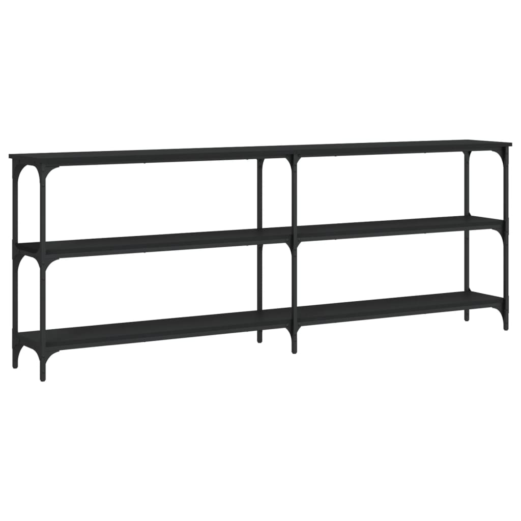 Tavolino Consolle Nero 200x29x75 cm in Legno Multistrato 834110