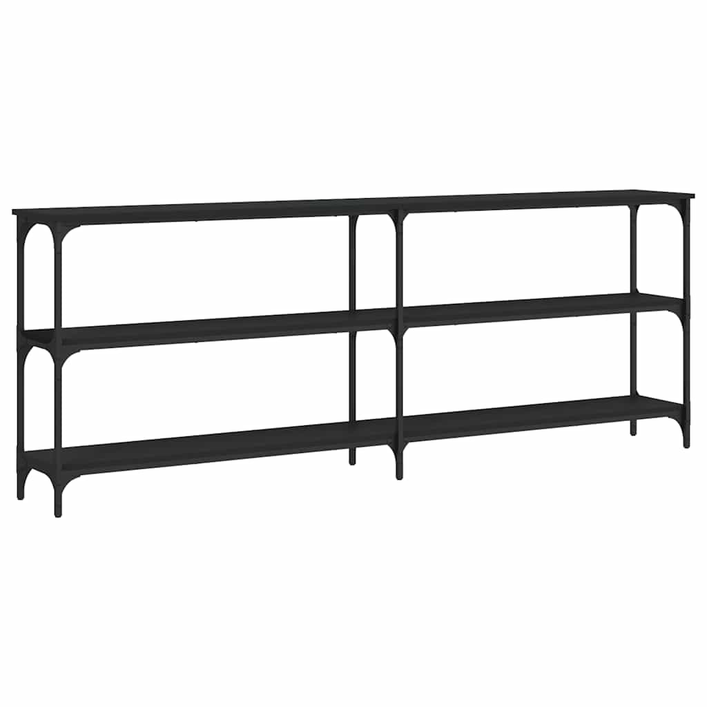 Tavolino Consolle-Tavolino da soggiorno-Tavolino da Salotto Nero 200x29x75 cm in Legno Multistrato