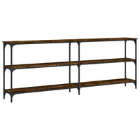 Tavolo Consolle Rovere Fumo 200x29x75 cm in Legno Multistrato 834112