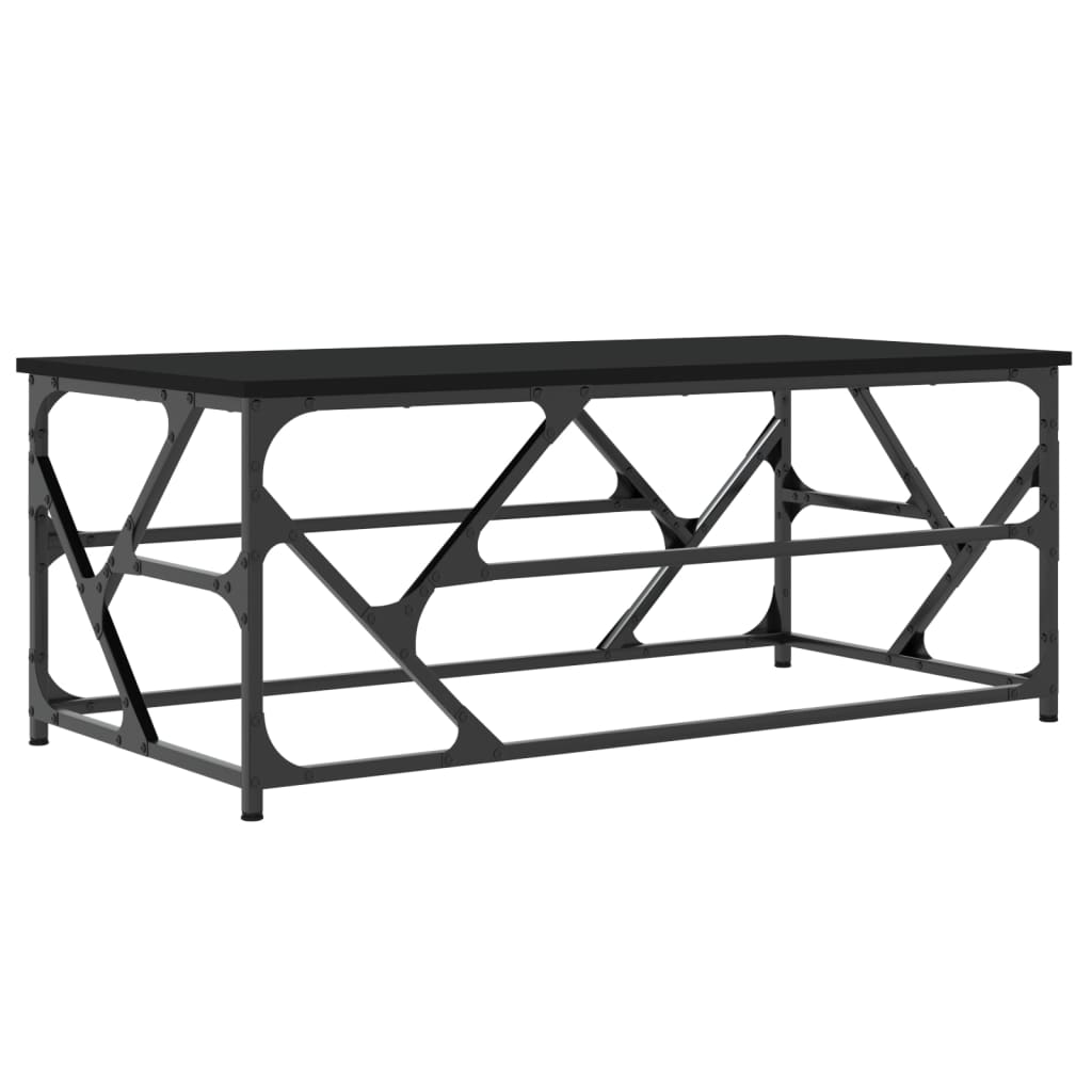 Tavolino Salotto Nero 100x50x40cm Legno Multistrato 834125