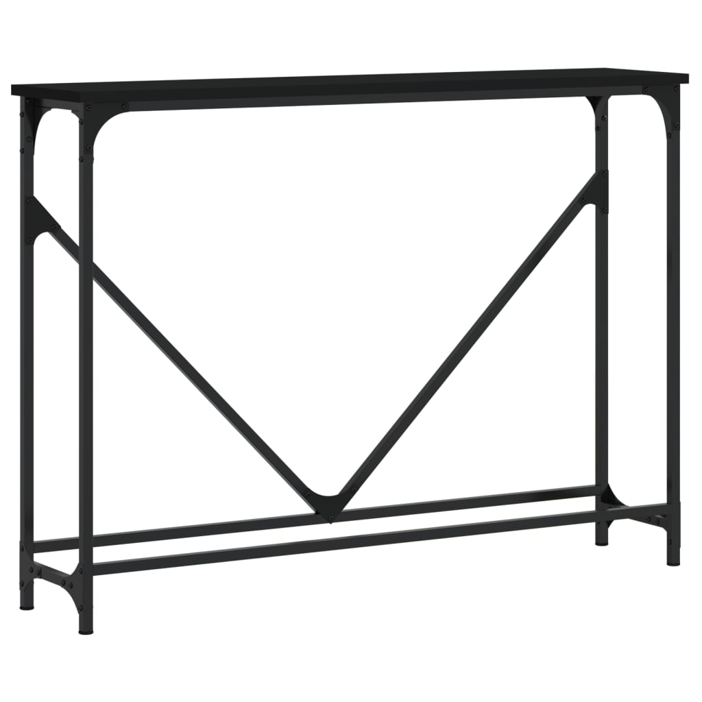 vidaXL Tavolino Consolle Nero 102x22,5x75 cm in Legno Multistrato