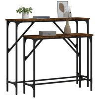 Tavolini Consolle 2 pz Rovere Fumo in Legno Multistrato 834142