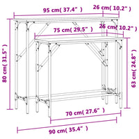 Tavolini Consolle 2 pz Rovere Fumo in Legno Multistrato