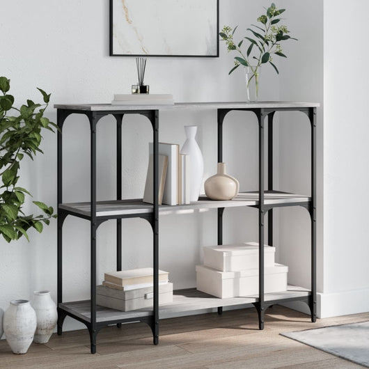 Tavolino Consolle-Tavolino da soggiorno-Tavolo Grigio Sonoma 102x35x90 cm Legno Multistrato