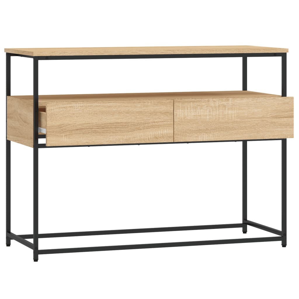 Tavolino Consolle-Tavolino da soggiorno-Tavolino da Salotto Rovere Sonoma 100x40x75 cm Legno Multistrato