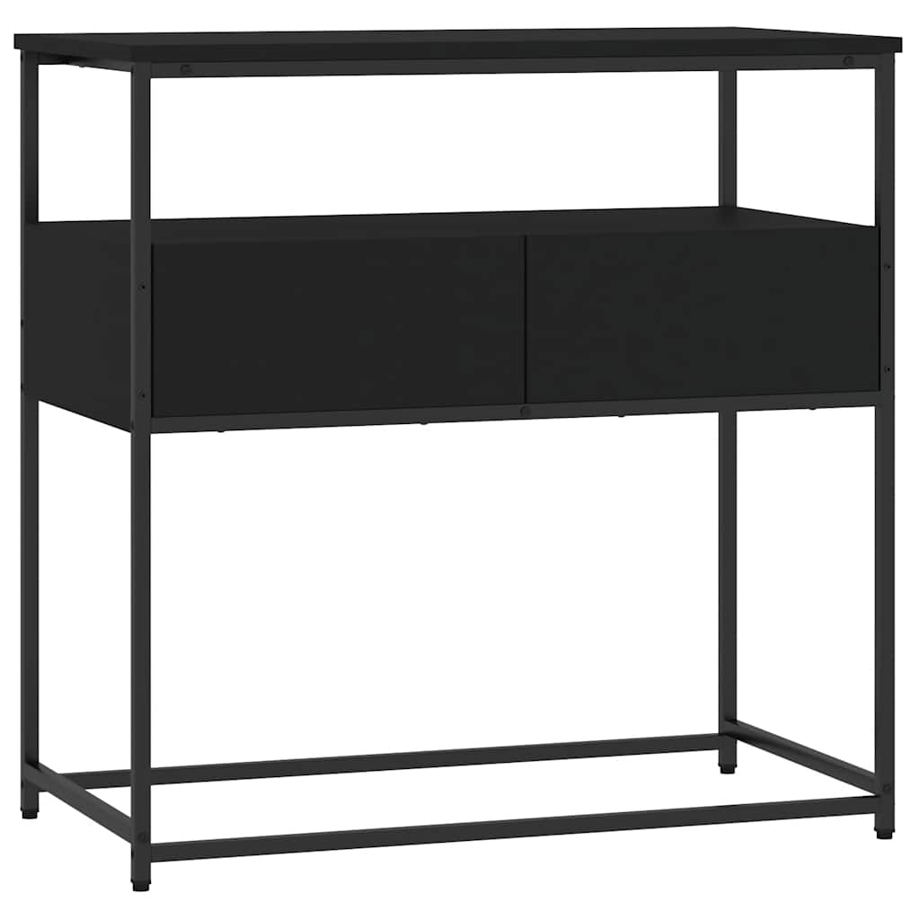 Tavolino Consolle Nero 75x40x75 cm in Legno Multistrato 834155