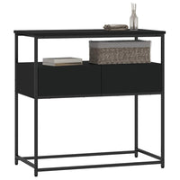 Tavolino Consolle-Tavolino da soggiorno-Tavolo Nero 75x40x75 cm in Legno Multistrato