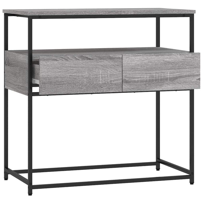 Tavolino Consolle-Tavolino da soggiorno-Tavolo Grigio Sonoma 75x40x75 cm Legno Multistrato