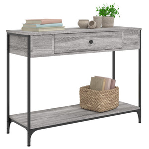Tavolino Consolle-Tavolino da soggiorno-Tavolo Grigio Sonoma 100x34,5x75cm Legno Multistrato 132989