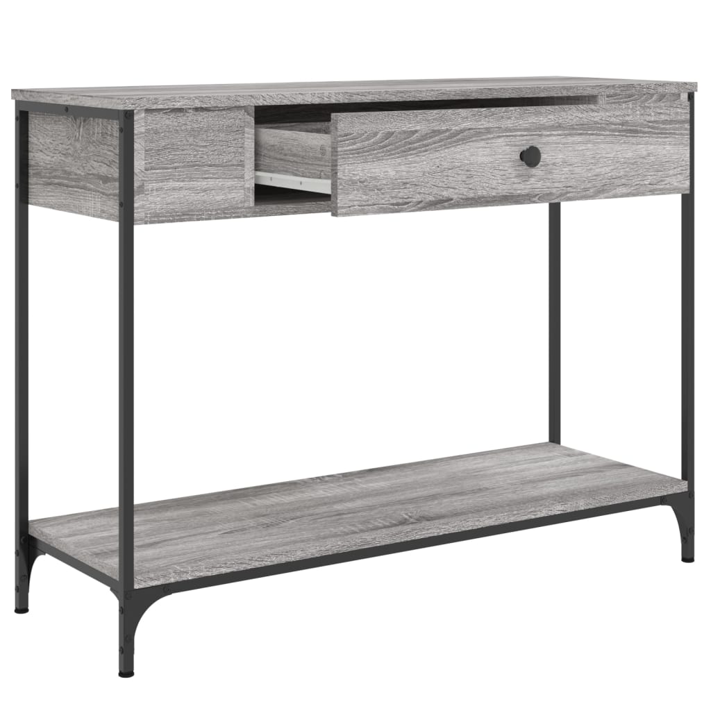 Tavolino Consolle-Tavolino da soggiorno-Tavolo Grigio Sonoma 100x34,5x75cm Legno Multistrato 132989