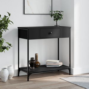 Tavolino Consolle-Tavolino da soggiorno-Tavolo Nero 75x34,5x75 cm in Legno Multistrato 806218