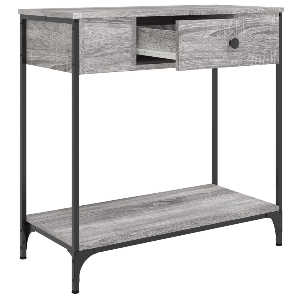 Tavolino Consolle-Tavolino da soggiorno-Tavolo Grigio Sonoma 75x34,5x75cm Legno Multistrato 472232