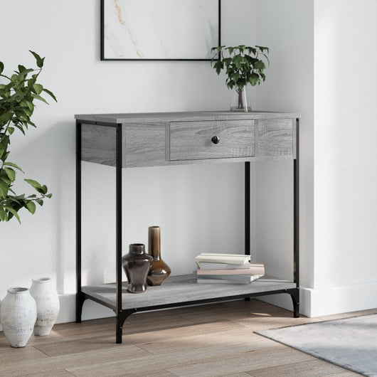 Tavolino Consolle Grigio Sonoma 75x34,5x75cm Legno Multistrato