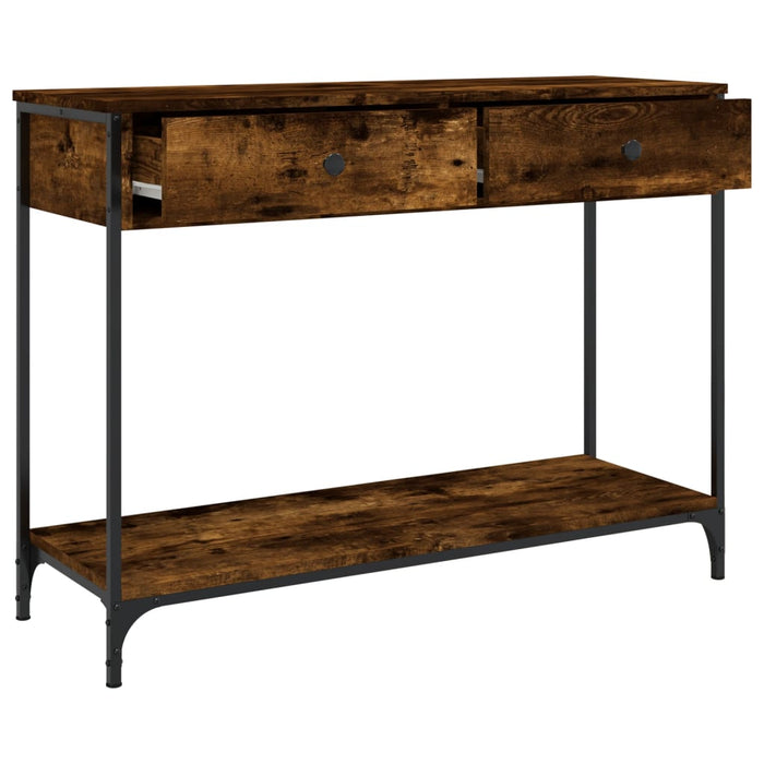 Tavolino Consolle-Tavolino da soggiorno-Tavolo Rovere Fumo 100x34,5x75cm Legno Multistrato 109458