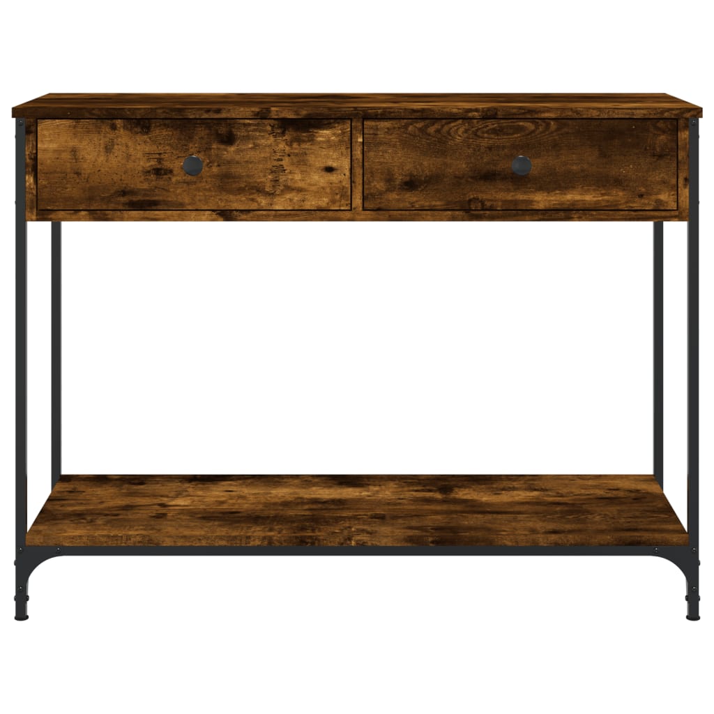 Tavolino Consolle-Tavolino da soggiorno-Tavolo Rovere Fumo 100x34,5x75cm Legno Multistrato 109458