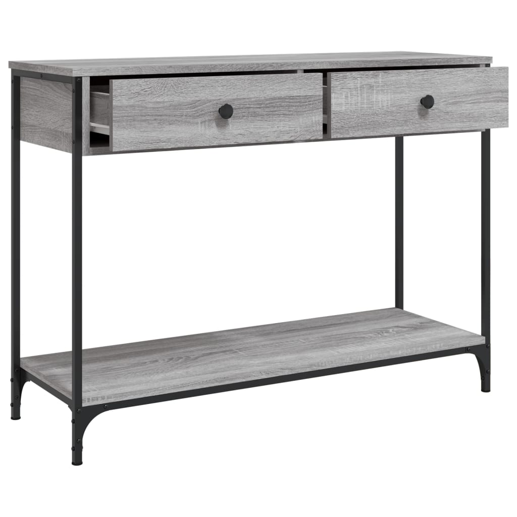 Tavolino Consolle-Tavolino da soggiorno-Tavolo Grigio Sonoma 100x34,5x75cm Legno Multistrato 353254
