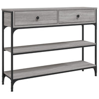 Tavolino Consolle-Tavolino da soggiorno-Tavolo Grigio Sonoma 100x25x75cm Legno Multistrato