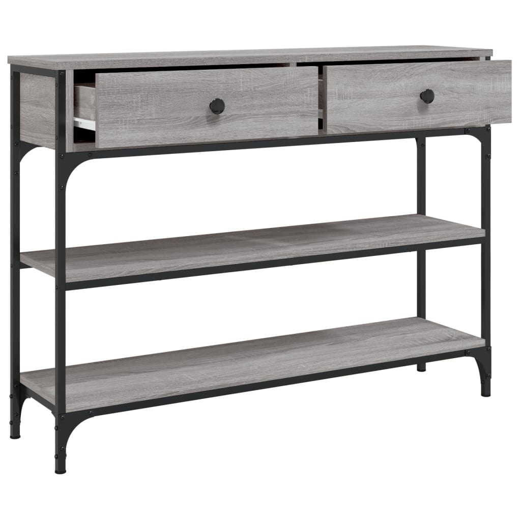 Tavolino Consolle-Tavolino da soggiorno-Tavolo Grigio Sonoma 100x25x75cm Legno Multistrato