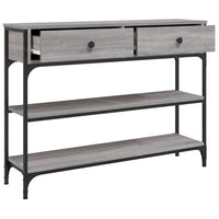 Tavolino Consolle-Tavolino da soggiorno-Tavolo Grigio Sonoma 100x25x75cm Legno Multistrato