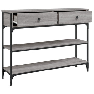 Tavolino Consolle-Tavolino da soggiorno-Tavolo Grigio Sonoma 100x25x75cm Legno Multistrato