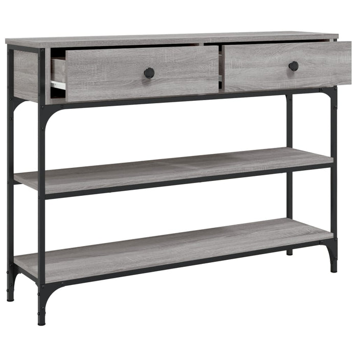 Tavolino Consolle-Tavolino da soggiorno-Tavolo Grigio Sonoma 100x25x75cm Legno Multistrato
