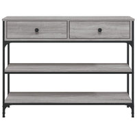 Tavolino Consolle-Tavolino da soggiorno-Tavolo Grigio Sonoma 100x25x75cm Legno Multistrato