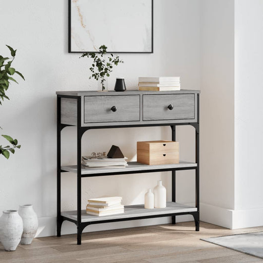 Tavolino Consolle Grigio Sonoma 72,5x25x75 cm Legno Multistratocod mxl 131351