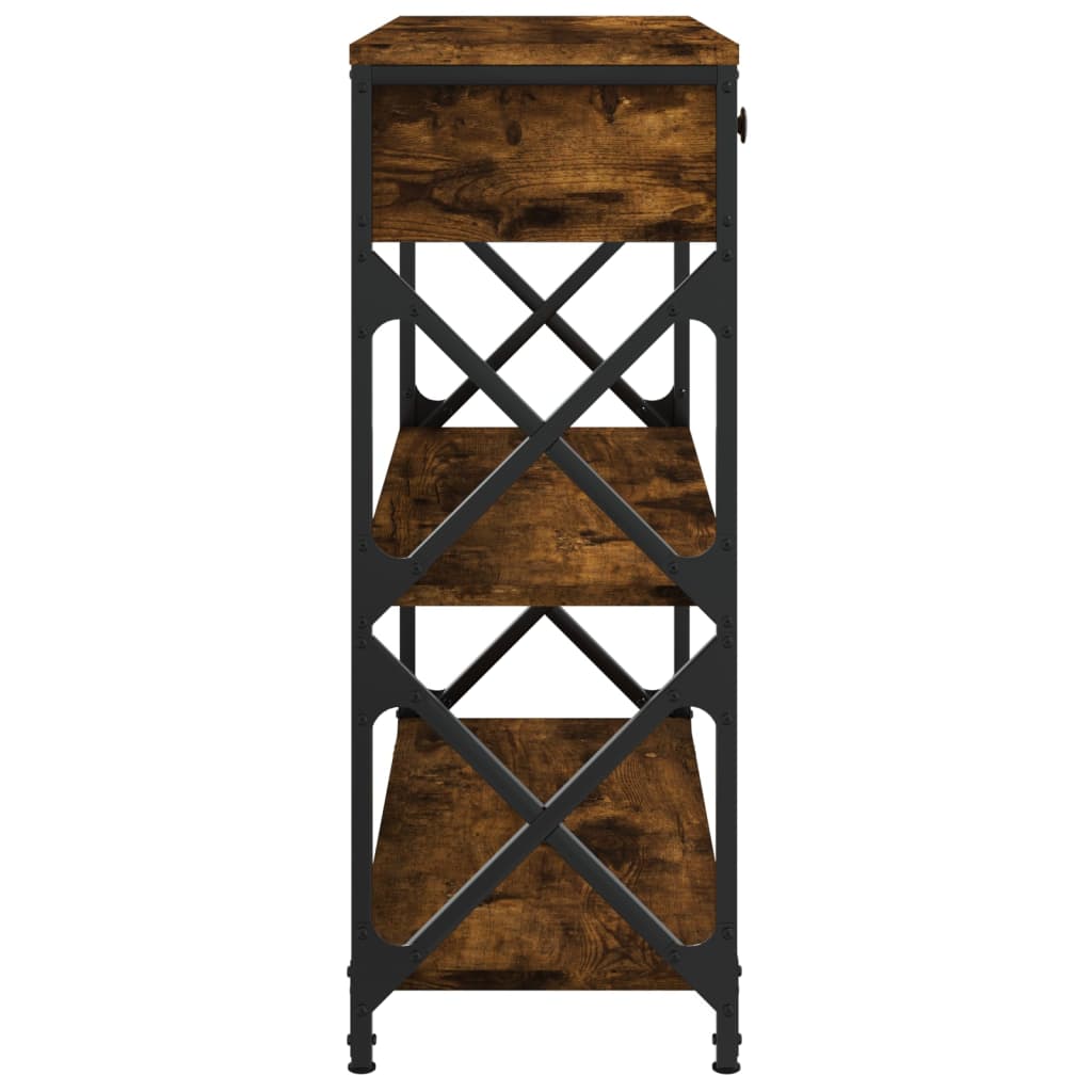 Tavolino Consolle-Tavolino da soggiorno-Tavolo Rovere Fumo 75x28x75 cm in Legno Multistrato