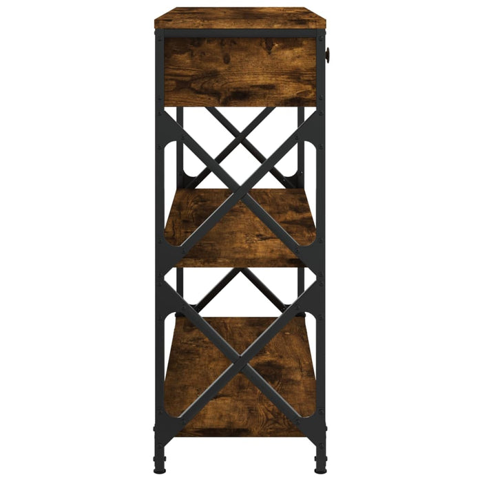 Tavolino Consolle-Tavolino da soggiorno-Tavolo Rovere Fumo 75x28x75 cm in Legno Multistrato