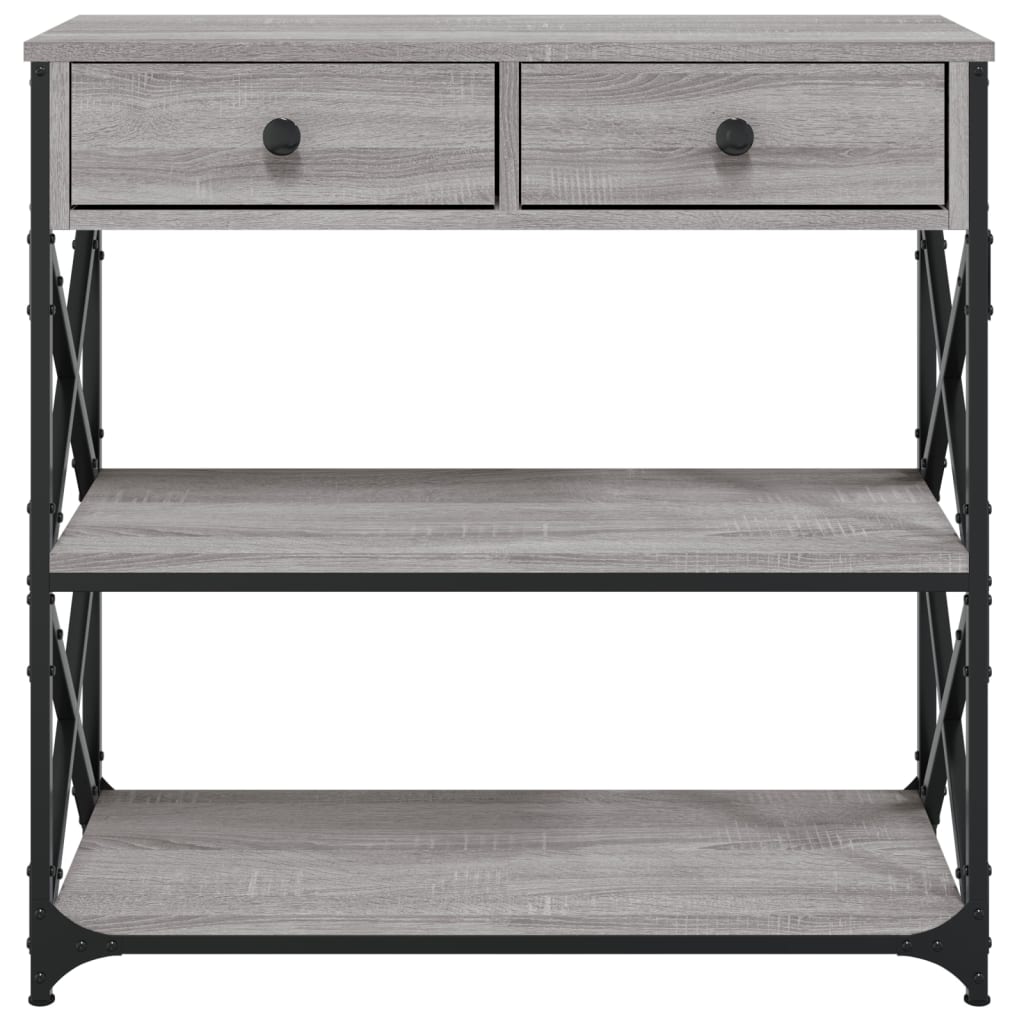 Tavolino Consolle Grigio Sonoma 75x28x75 cm Legno Multistrato 834198
