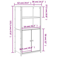 Credenza buffet cassettiera mobile contenitore organizer cucina soggiorno soggiorno alto Sonoma 62 x 36 x 121,5 cm pannelli compositi grigio 02_0035386