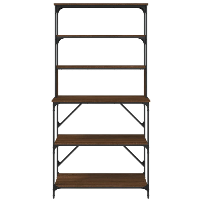 Scaffale Cucina 6Ripiani Rovere Marrone 90x40x180cm Multistrato 834224