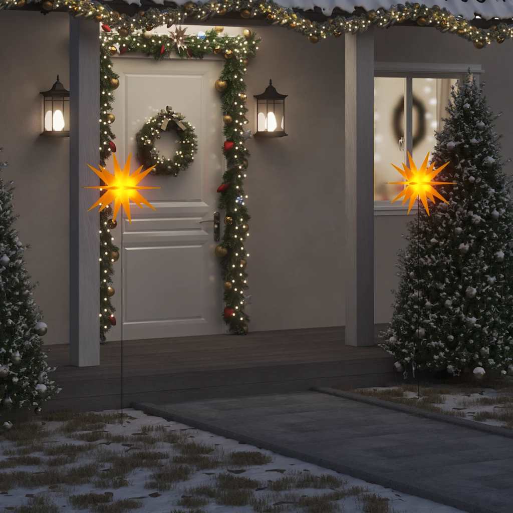 Luce di Natale con Picco Terra e LED Pieghevole Gialla 57 cm 356192