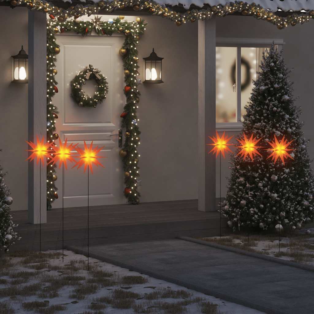 Luci di Natale con Picchi e LED 3 pz Pieghevoli Rosse 35 cm 356199