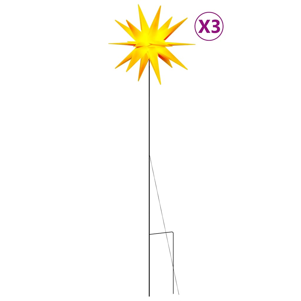 Luci di Natale con Picchi e LED 3 pz Pieghevoli Gialle 35 cm 356201