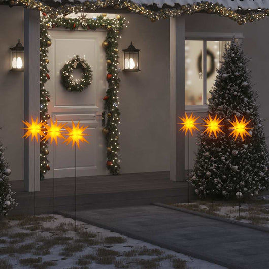 Luci di Natale con Picchi e LED 3 pz Pieghevoli Gialle 35 cm 356201