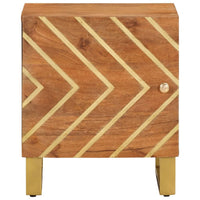 Comodino Marrone e Nero in Legno Massello di Mango 356779